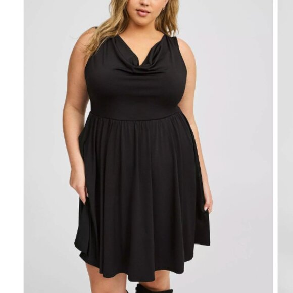 Torrid Mini Studio Knit Sleeveless Cowl Neck Dress- Size 4 - NWOT - Picture 3 of 12